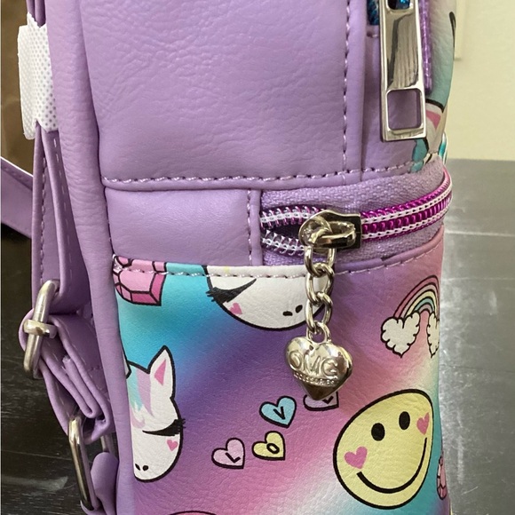 Miss Gwen’s OMG Accessories Unicorn Print & Chenille Happy Patch Mini Backpack - Picture 4 of 5